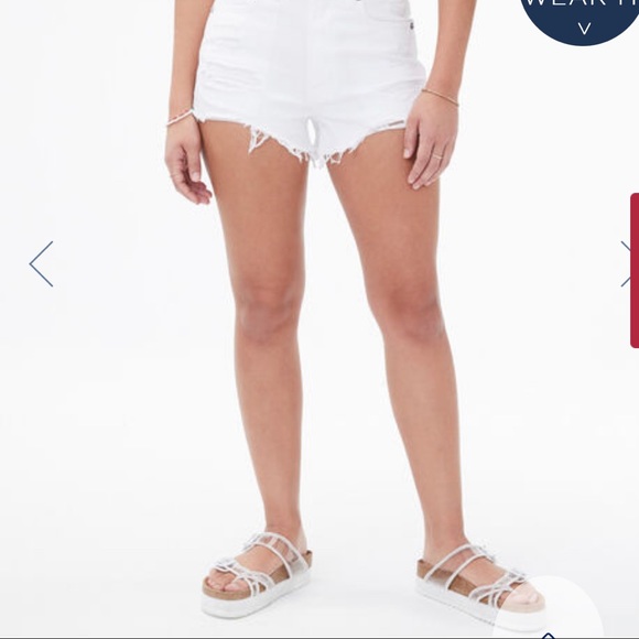 White high rise jean shorts from Aeropostale. - Picture 2 of 3